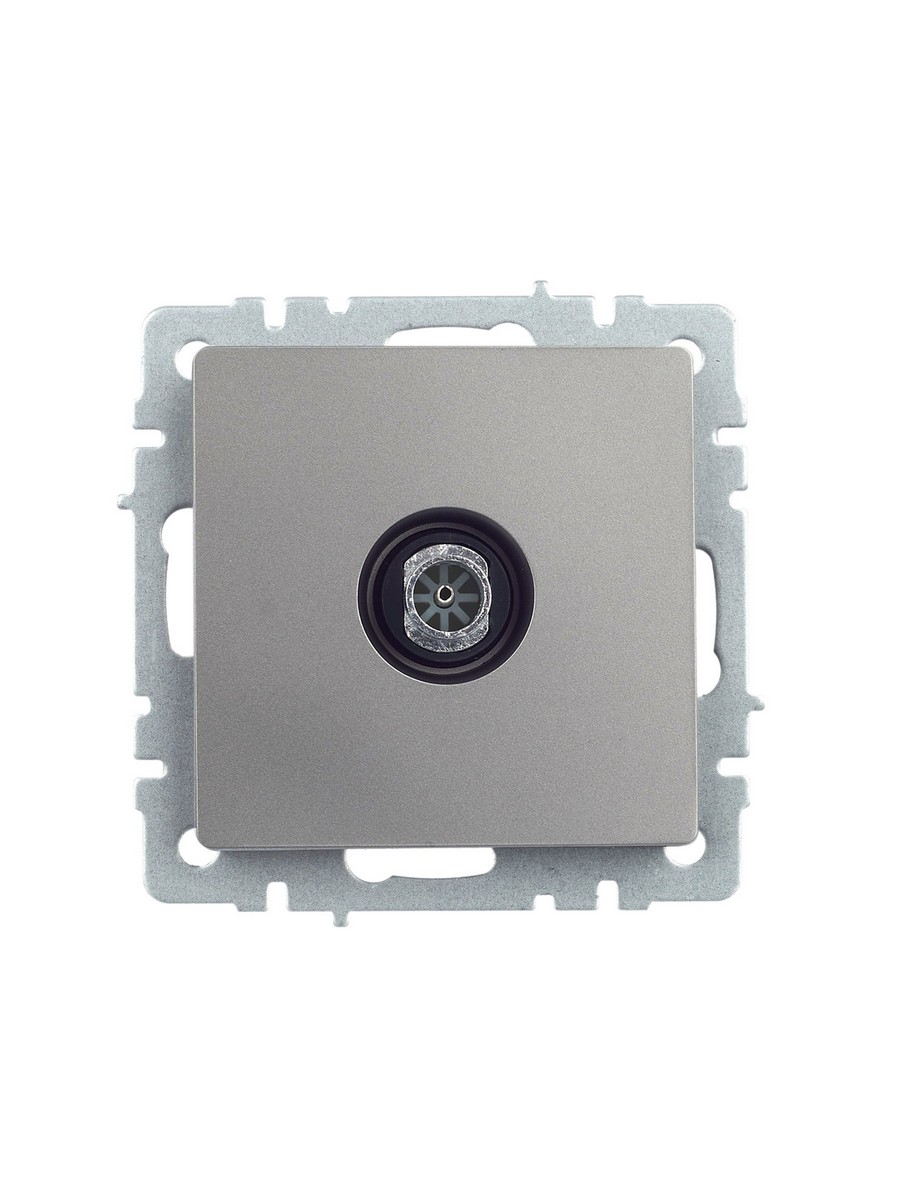 Розетка IEK BRITE TV оконечная РТВ11-0-БрС сталь BR-A10-O-K46