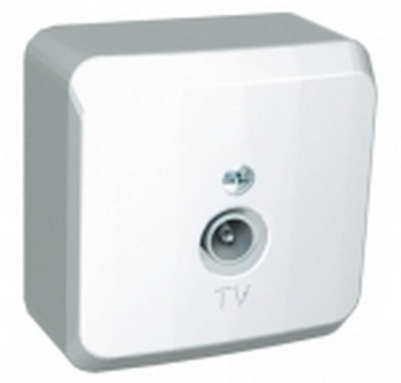 Розетка TV Schneider Electric Этюд наружный Белый единственная 0,7dB TVA-002B
