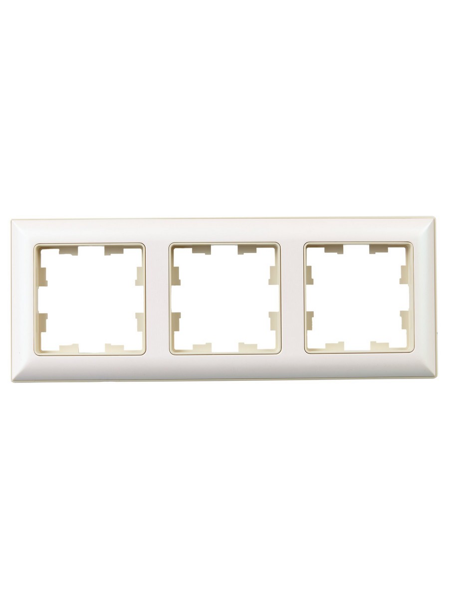 IEK Brite Рамки Рамка IEK BRITE DECOR Жемчуг/беж 3D-форма 3-мест. РУ-3-Бр BR-M32-12-1-K10