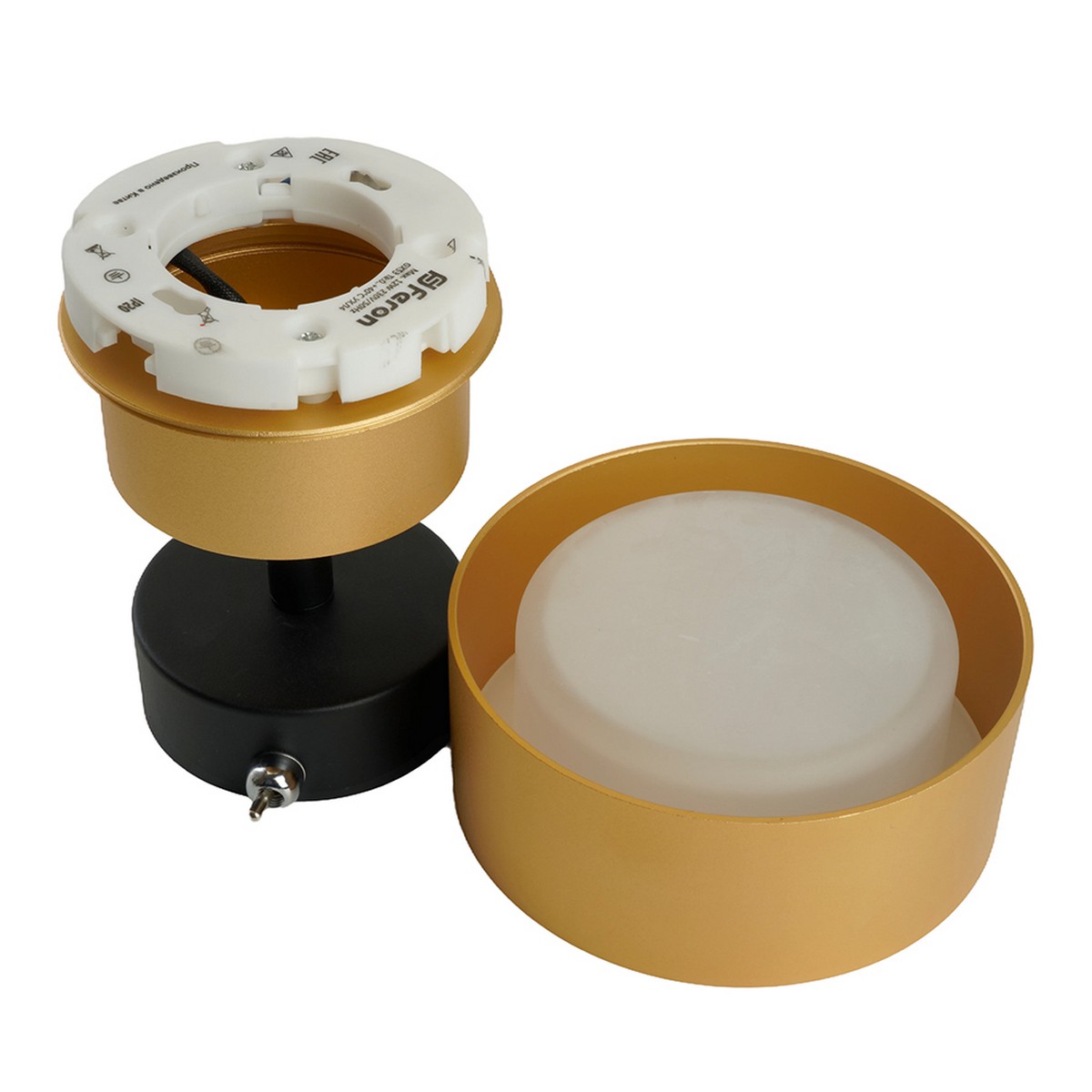 Накладные светодиодные светильники Светильник настенный Feron HL3670 AURA 12W 230V GX53 золото 48414 