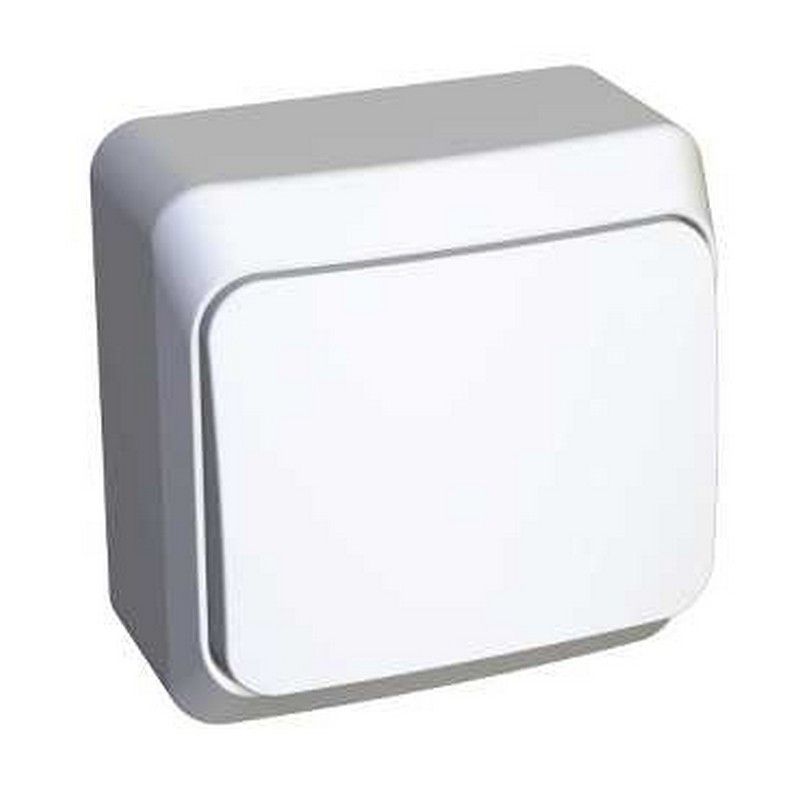 Этюд Белый Выключатель 1-клавишный Systeme Electric Этюд наружный Белый BA10-001B