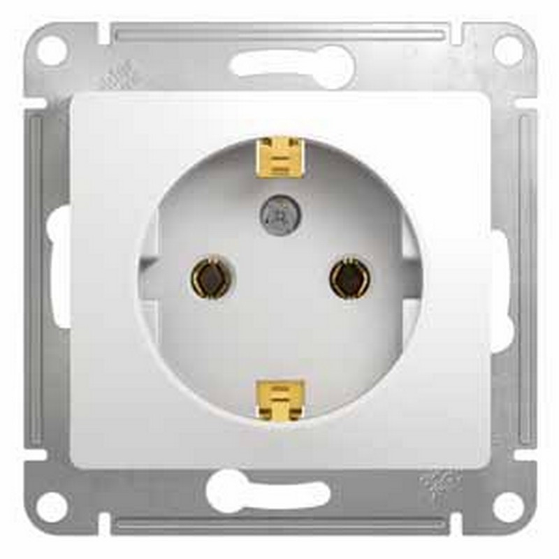 Розетка Systeme Electric Glossa Белый с заземлением GSL000143