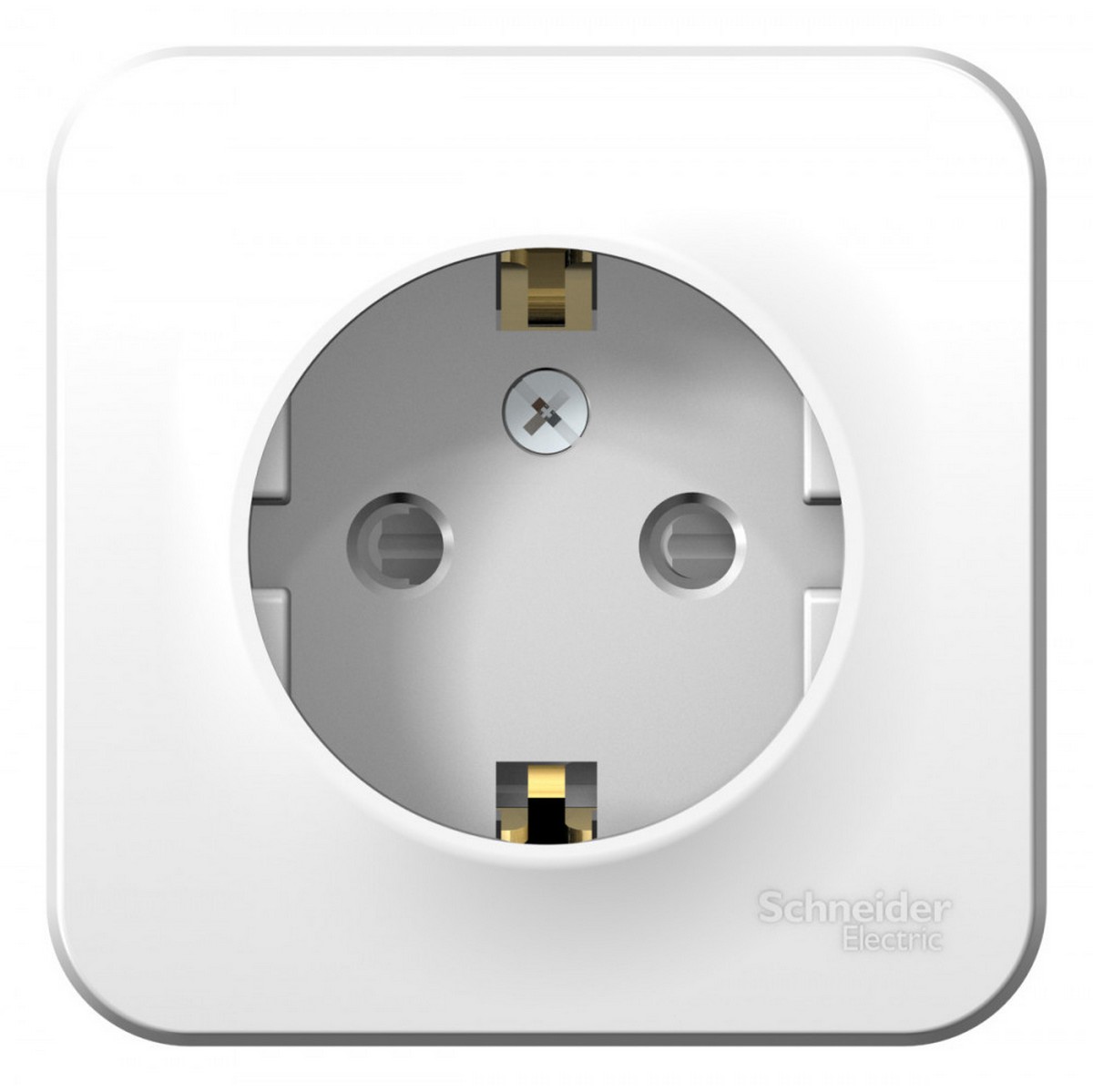 Blanca белые розетки и выключатели Розетка SE Blanca с/з Белый наружный со шторками BLNRA011101