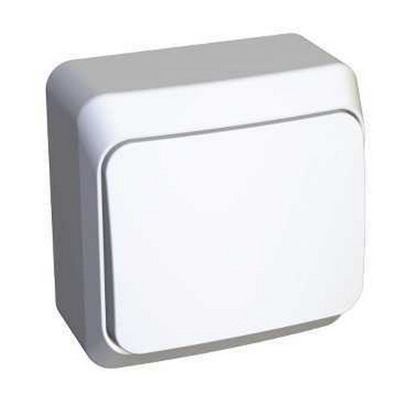 Этюд Белый Выключатель 1-клавишный Systeme Electric Этюд наружный Белый BA10-001B