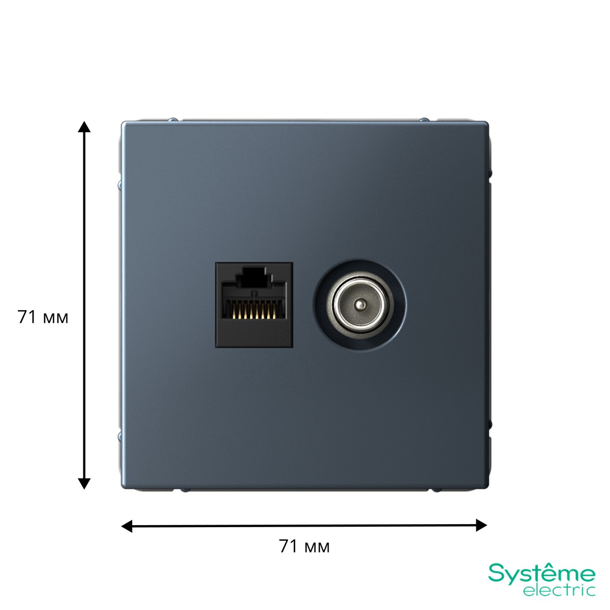 Розетка Systeme Electric ArtGallery Грифель двойная ТВ + компьютерная RJ45 кат. 5Е GAL000789