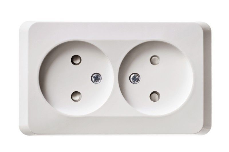 Этюд Белый Розетка 2-ая Systeme Electric Этюд наружный Белый без/з со шторками PA16-006B