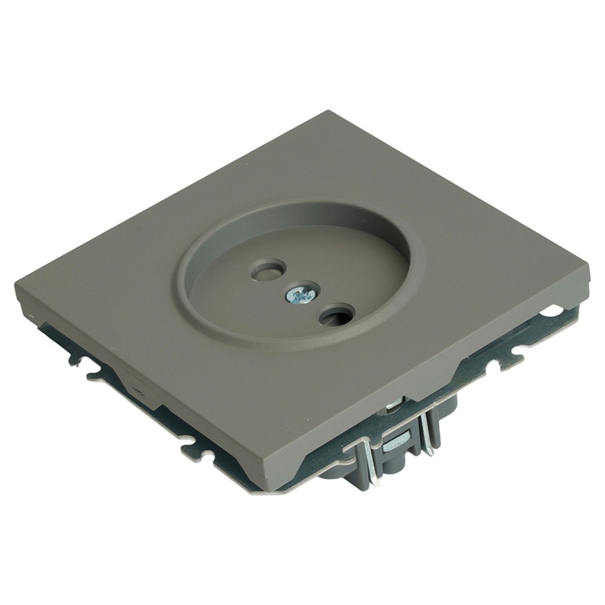 Эмили - Розетки и выключатели Stekker Розетка 1-ая с защитной шторкой б/з STEKKER Эмили RST16-5109-10 платиново-серый soft touch 49954