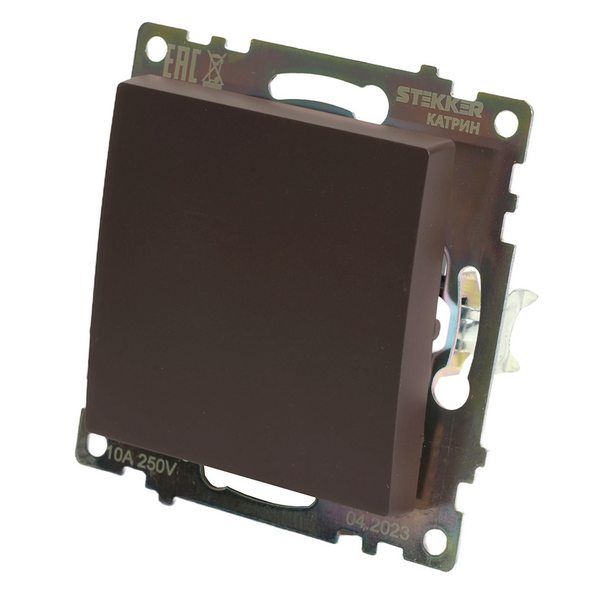Катрин - Розетки и выключатели Stekker Переключатель STEKKER перекрестный 1-клавишный GLS10-7110-04 Катрин шоколад 49180