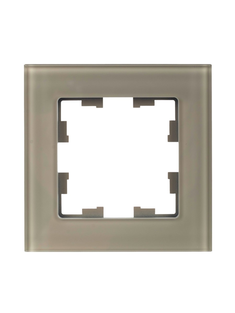 Рамка IEK BRITE 1-местная РУ-1-2-БрД стекло дымчатый BR-M12-G-K30