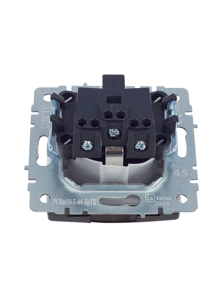 Розетка IEK BRITE с/з с шторками и крышкой 16А IP44 РСбш10-3-44-БрТБ темная бронза BR-R16-16-44-K45