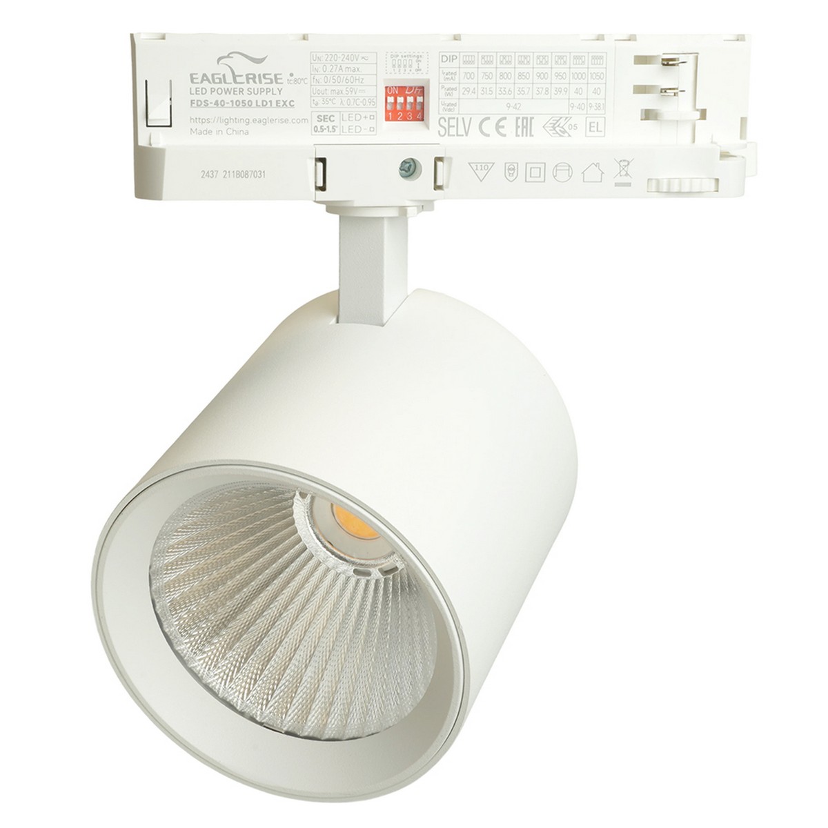 Светодиодный светильник Feron TR Reflex трековый 40W 4000К, 36 градусов, белый, 3х фазный с функцией выбора мощности 52058