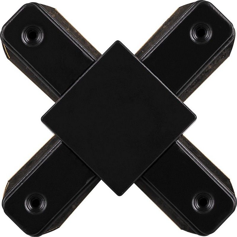 Трековые светодиодные светильники Коннектор Х-образный для шинопровода Feron LD1002  черный 10331 