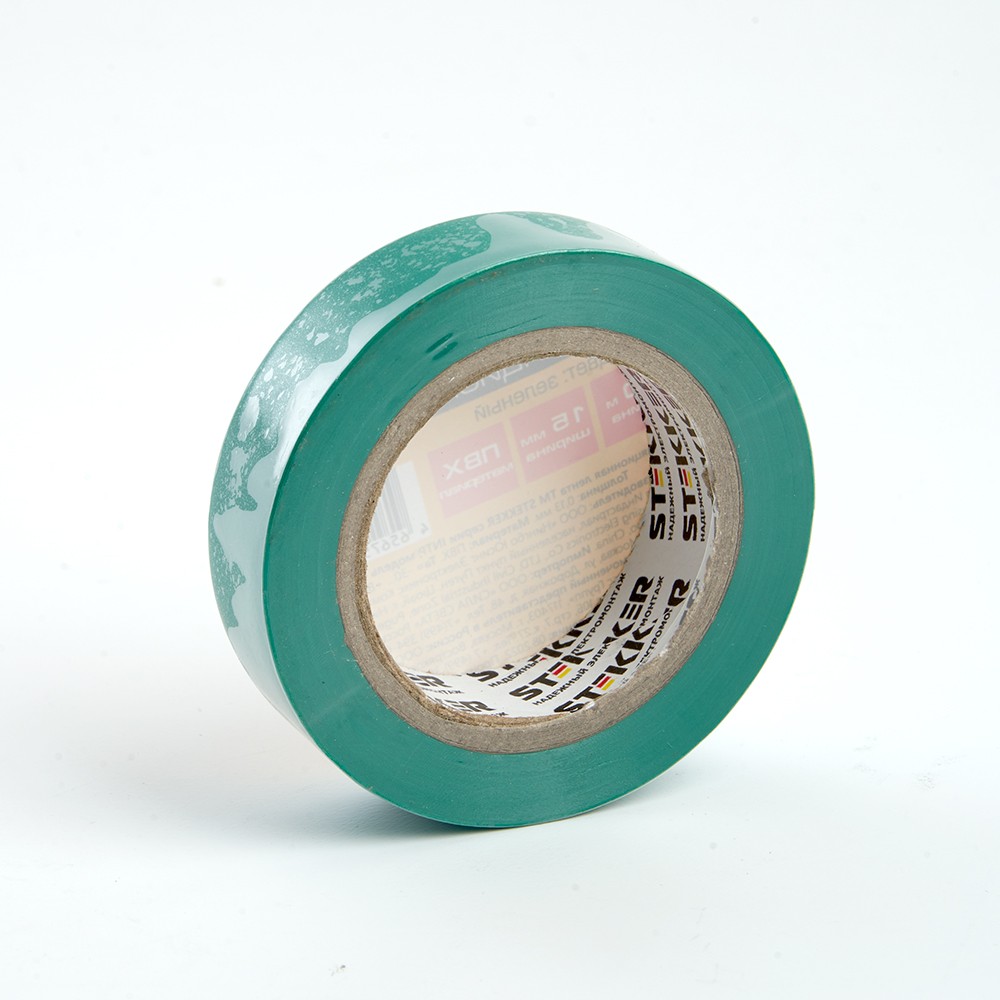 Изолента STEKKER INTP01315-10 0,13*15 мм. 10 м. зеленая 39900