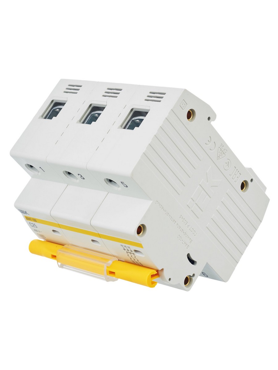 3 полюсные (трехполюсные) Автоматический выключатель IEK KARAT ВА 47-100 3Р 25А 10кА х-ка С MVA40-3-025-C 