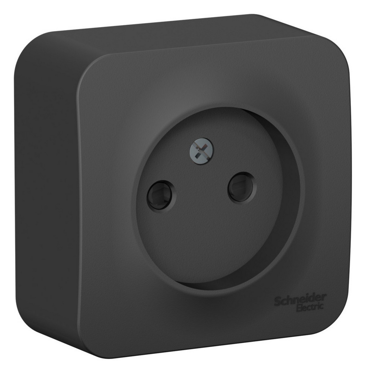 Blanca антрацит розетки и выключатели Розетка SE Blanca б/з Антрацит наружный со шторками изолир. пластина BLNRA001116
