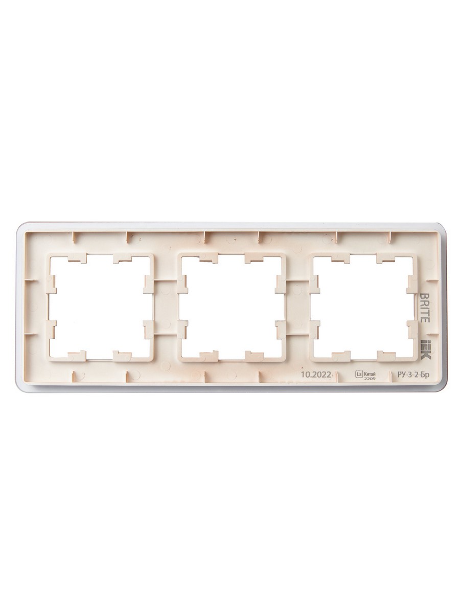 Рамка IEK BRITE DECOR Дымчатый матовый стекло скругл.угол 3-мест. РУ-3-2-Бр RE BR-M32-G-41-K97