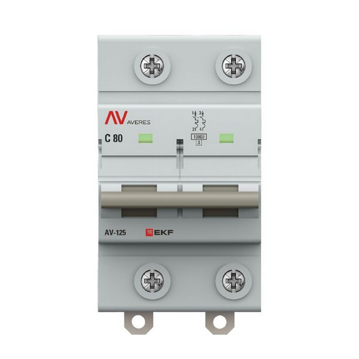 Автоматический выключатель EKF AV-125 2P 80A (C) 10kA AVERES mcb125-2-80C-av