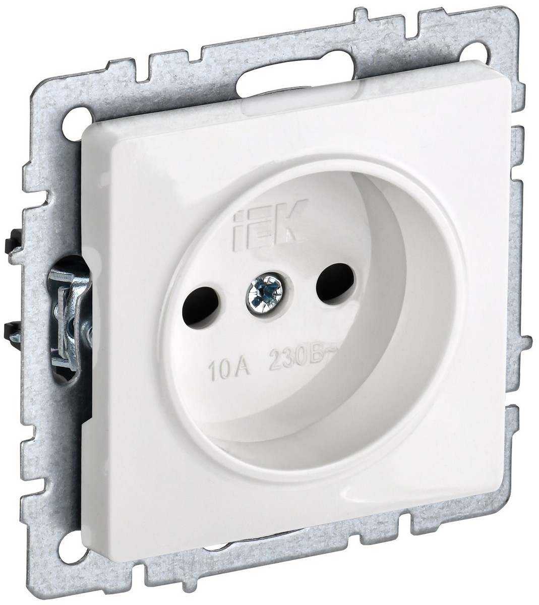 Розетка IEK BRITE BASE Белый без з/к с з/ш 10А РСш10-2-БрБ BR-R13-10-K01