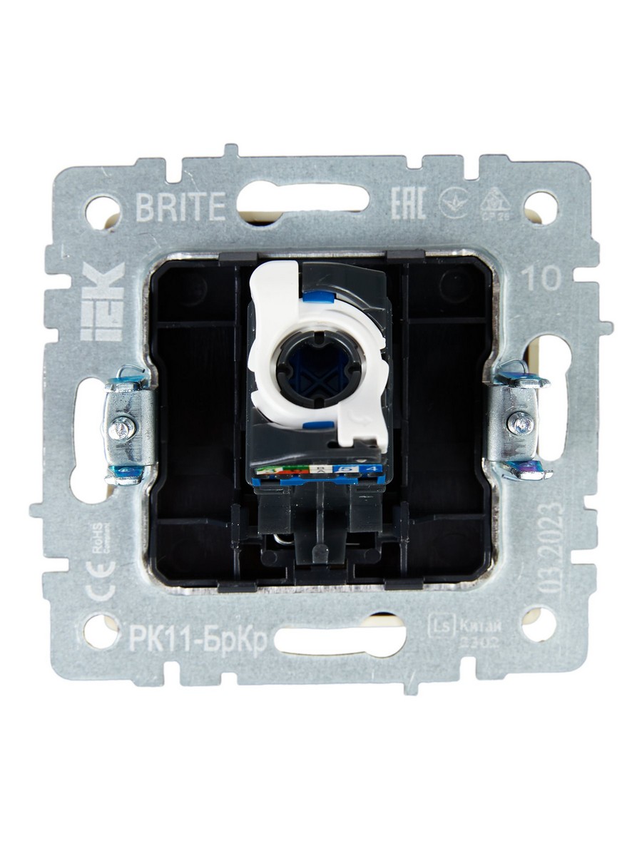 Розетка компьютерная IEK BRITE BASE Бежевый RJ45 кат.6 РК11-БрКр BR-K10-2-K10