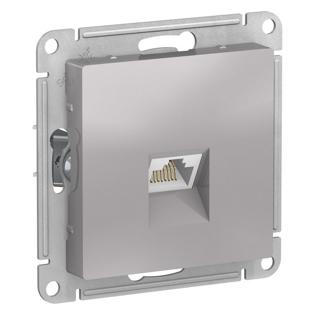 Розетка компьютерная Systeme Electric AtlasDesign Алюминий RJ45 кат. 6A механизм ATN000386