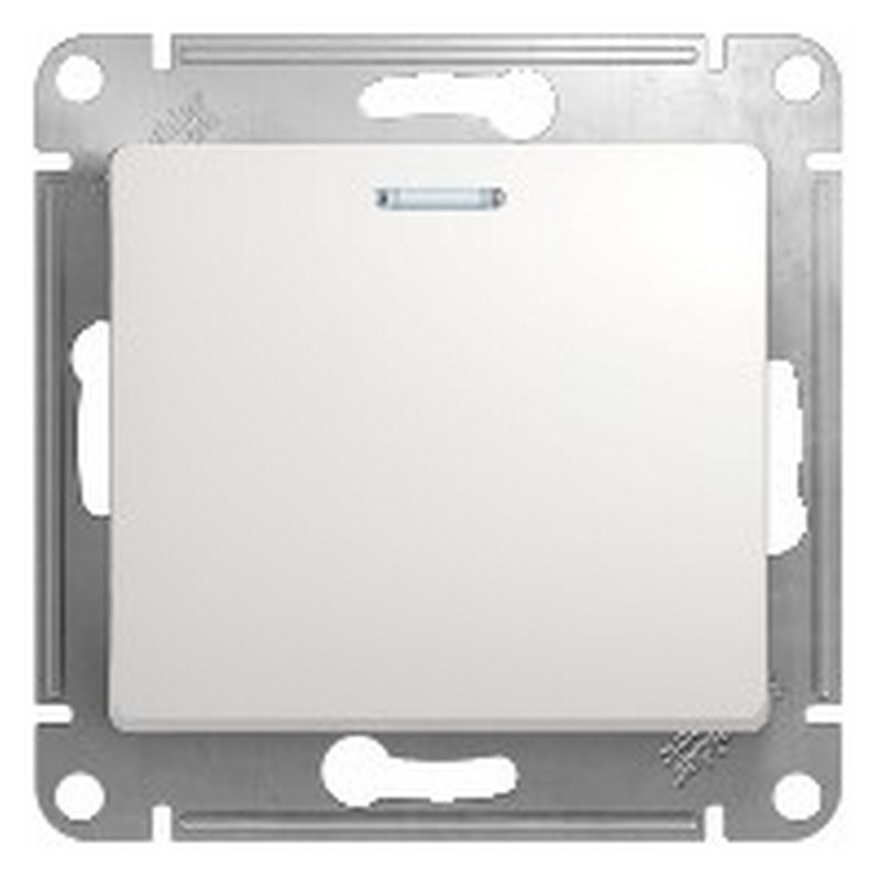 Переключатель Systeme Electric Glossa Белый 1-клавишный с подсветкой, сх.6а GSL000163