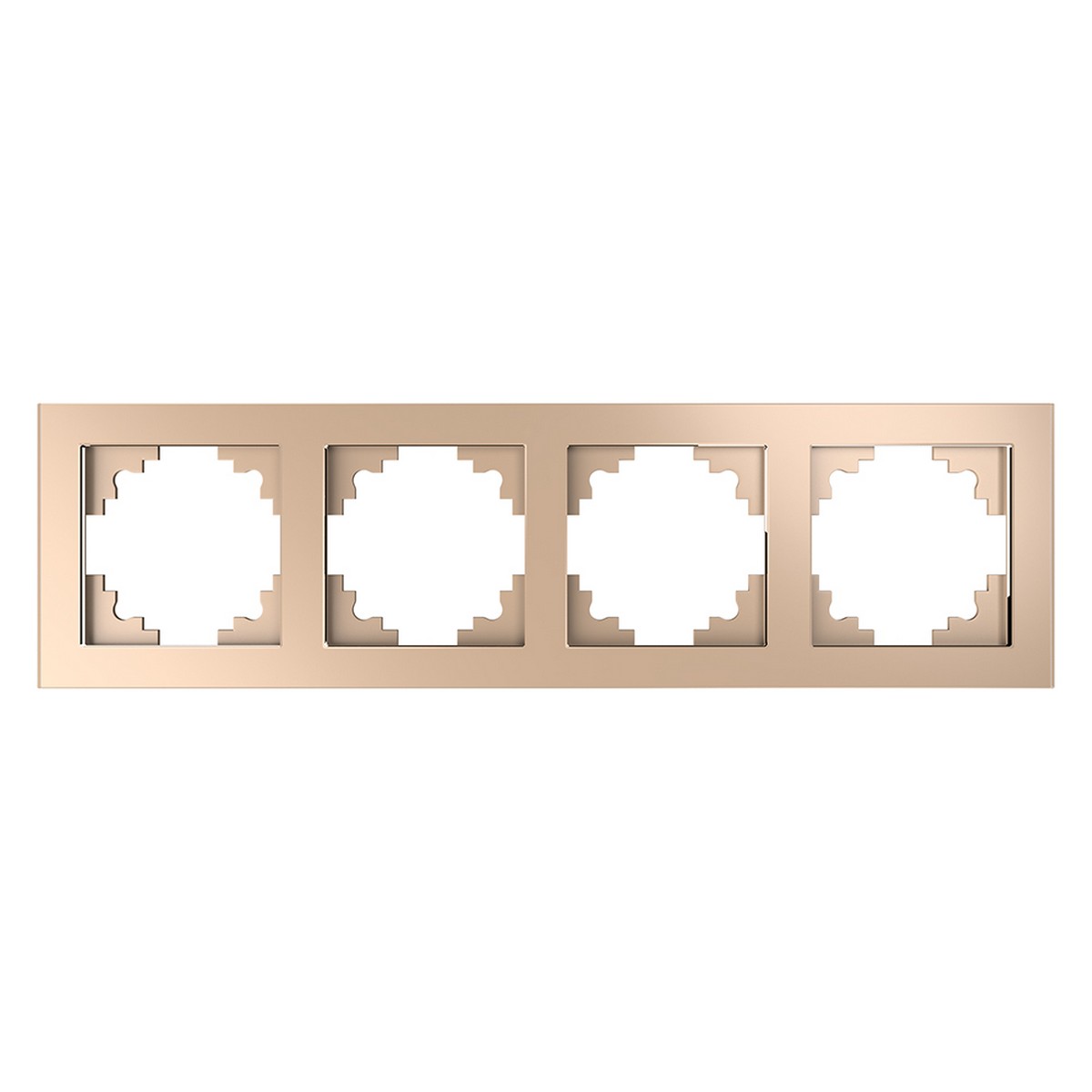 Катрин - Розетки и выключатели Stekker Рамка 4-местная стекло STEKKER GFR00-7004-02 серия Катрин шампань 39530