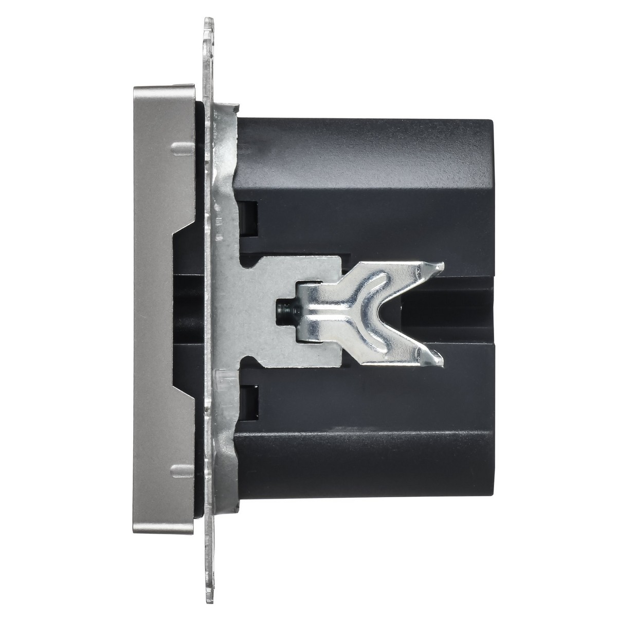Розетка USB IEK BRITE C 65Вт высокоскор. зар. РЮ12-1-БрС сталь