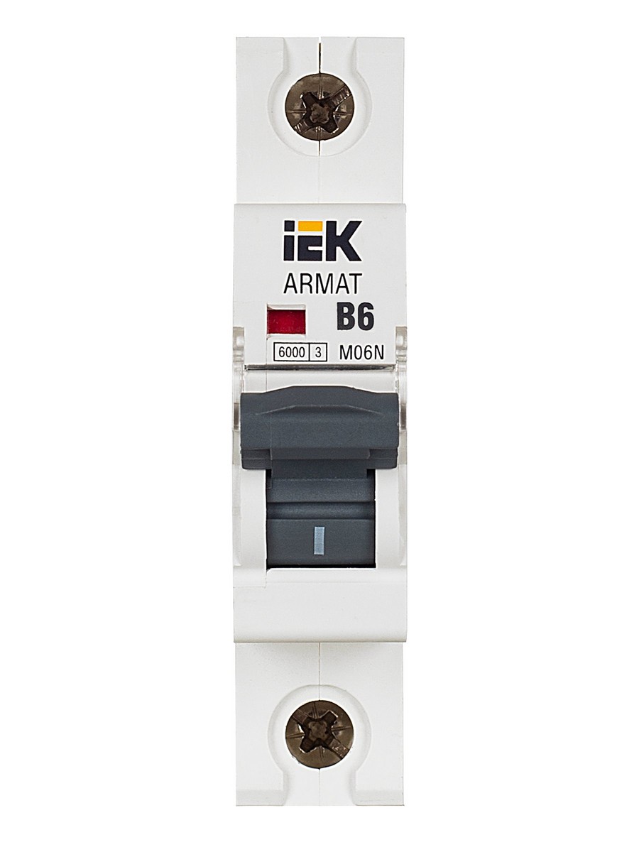 Автоматический выключатель IEK ARMAT M06N 1P B 6А AR-M06N-1-B006