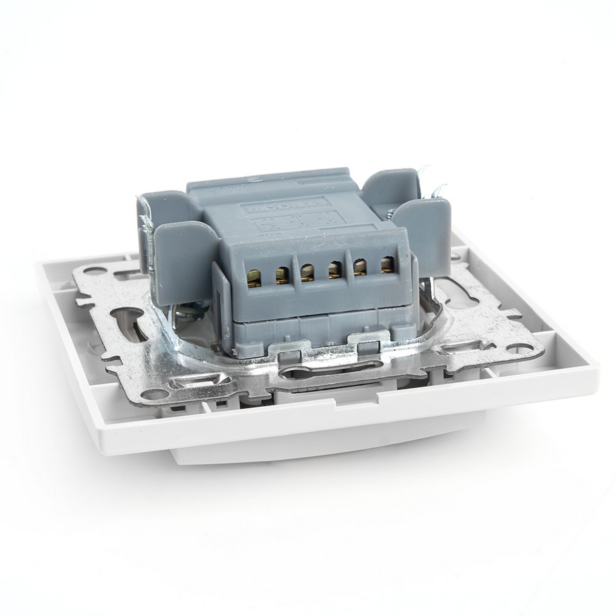 Переключатель перекрестный 1-клавишный STEKKER PSW10-9009-01 10А Эрна белый с рамкой 39925
