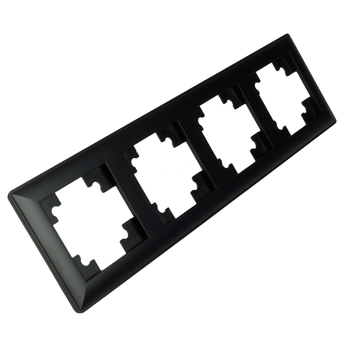 Катрин - Розетки и выключатели Stekker Рамка STEKKER 4-местная Катрин стекло черный PFR00-7004-05 39815