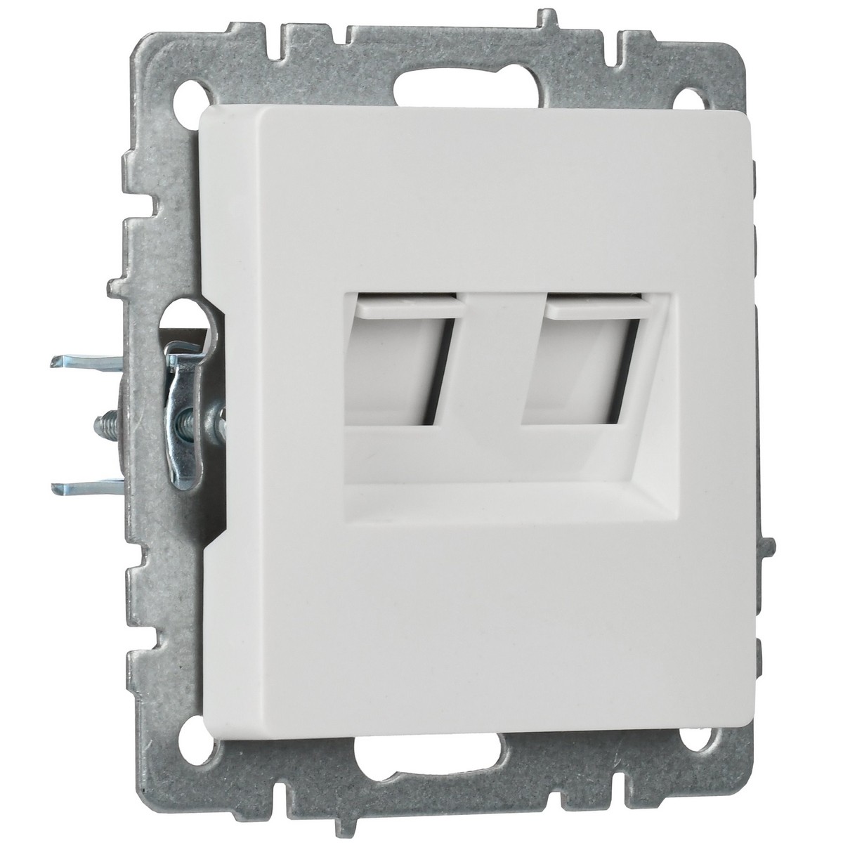 IEK Brite Белый Розетка IEK BRITE компьютерная двойная кат.5E RJ45 РК10-2-БрБ белый BR-K20-1-K01