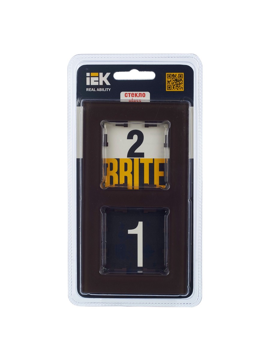 Рамка IEK BRITE 2-местная РУ-2-2-БрТБ стекло бронза BR-M22-G-K45