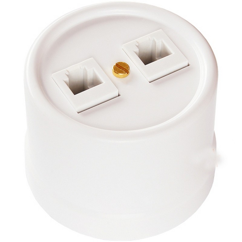 Розетка компьютерная RJ45 BIRONI Пластик Белый комп.2-ая B1-302-21