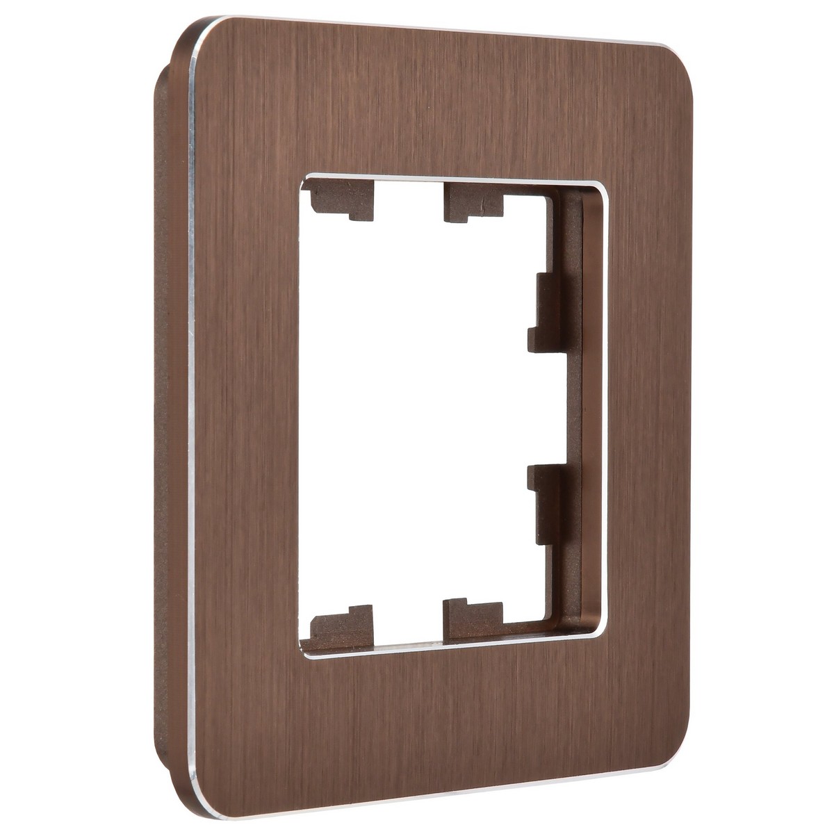 Рамка IEK BRITE DECOR Коричневый металл скругл.угол 1-мест. РУ-1-1-Бр RE AL BR-M12-M-21-K30