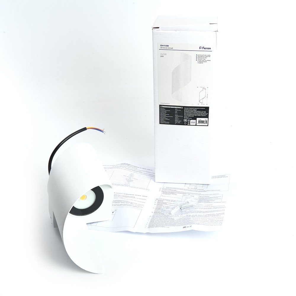 Уличные настенные светильники Светильник уличный светодиодный Feron DH109 2*5W 520Lm 3000K белый 48312 