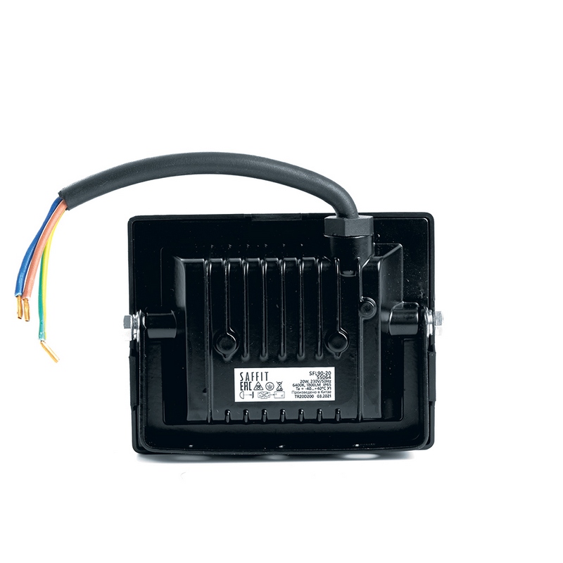 Светодиодный прожектор Saffit SFL90-20 20W Черный 6400K 55064