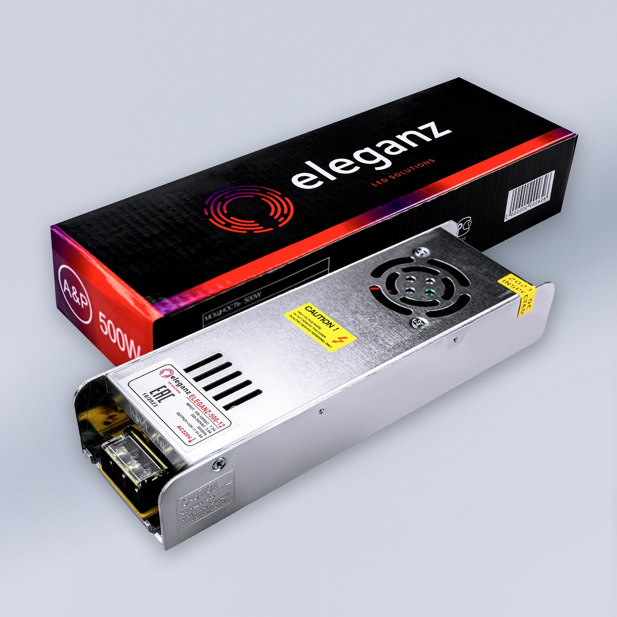 Блок питания для светодиодной ленты Eleganz 12V 500W IP20 узкий 1115