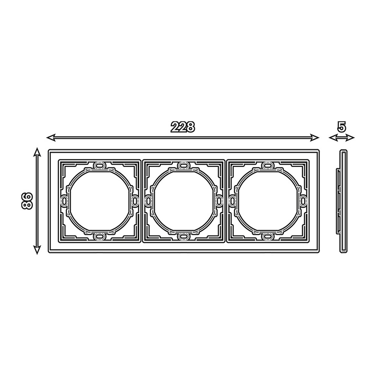 Мия - Розетки и выключатели Stekker Рамка 3-местная STEKKER Мия PFR00-3003-05 черный бархат 50463