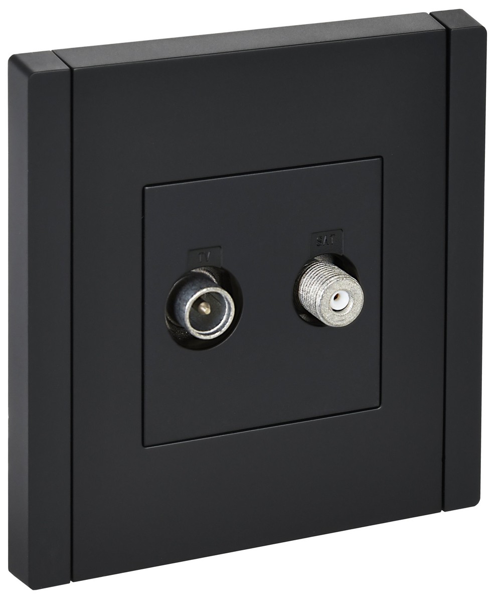 IEK FORTE&PIANO Черный Розетка IEK FORTE&PIANO Черный двойная TV+SAT FP138