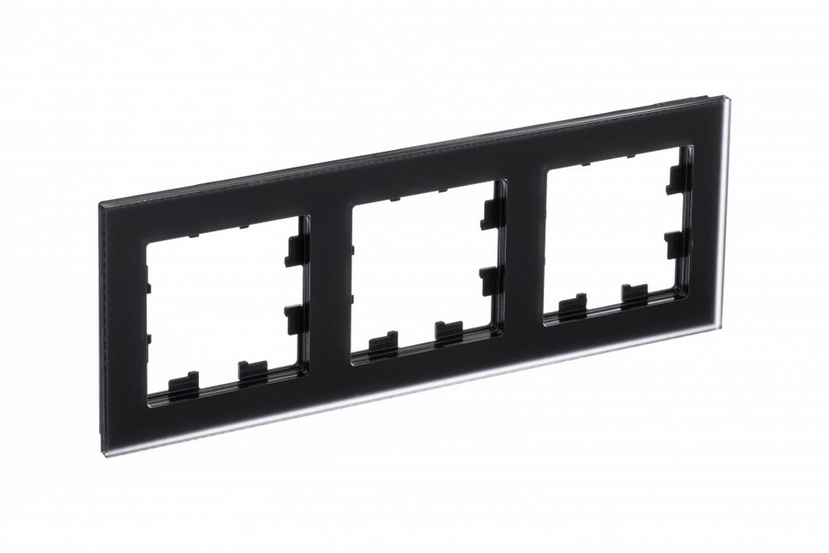 Рамка Systeme Electric AtlasDesign Nature Матовое стекло черный 3-ая ATN331003