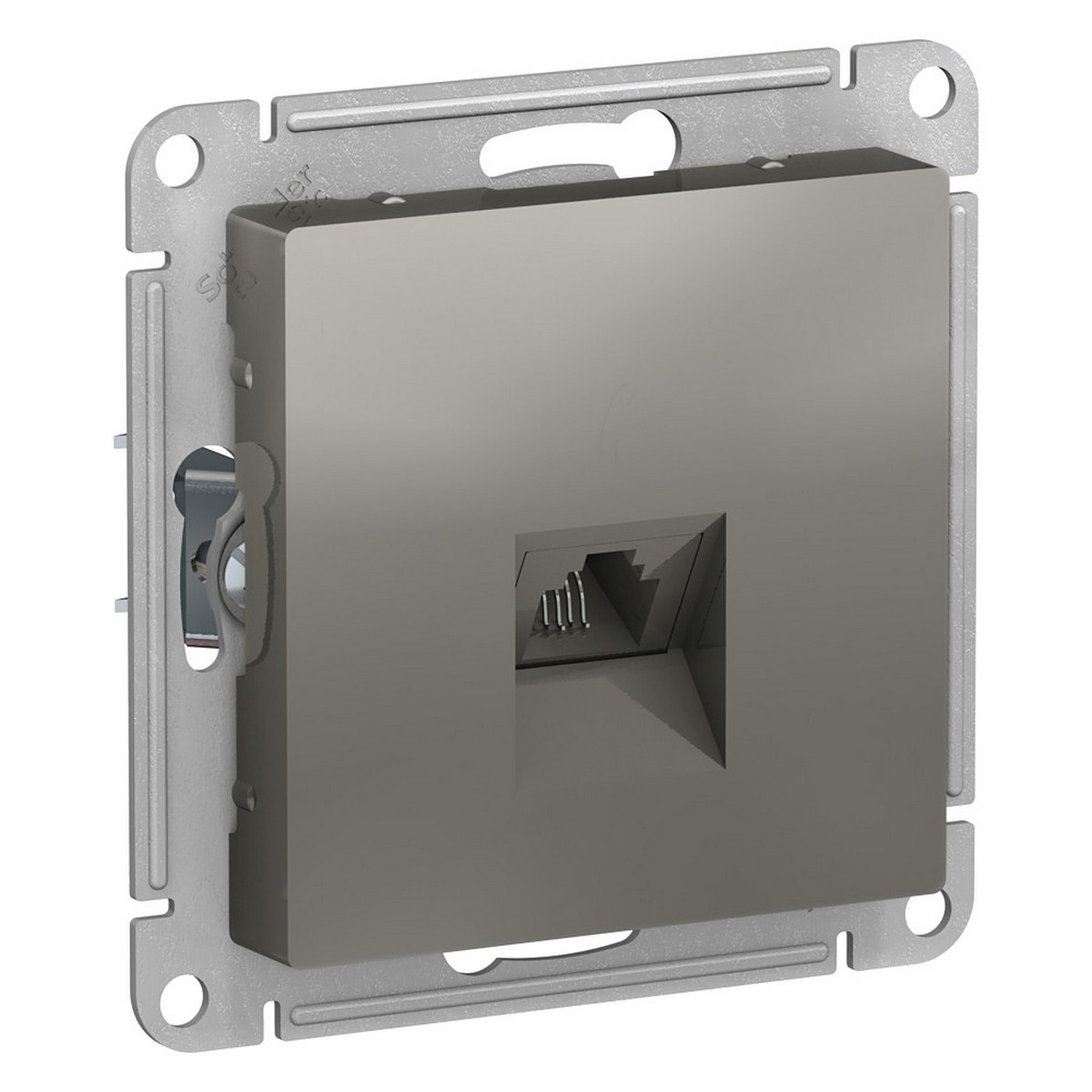 Розетка телефонная Systeme Electric AtlasDesign Сталь RJ11, ATN000981