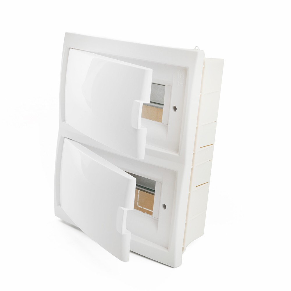 Пластиковые боксы и щиты Stekker Бокс встраиваемый STEKKER EBX50-2/16-20 16 модулей белый пластик серия Standart 49638