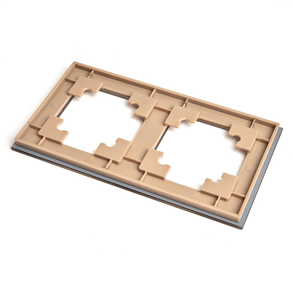 Катрин - Розетки и выключатели Stekker Рамка 2-местная стекло STEKKER GFR00-7002-08 серия Катрин золото 49034