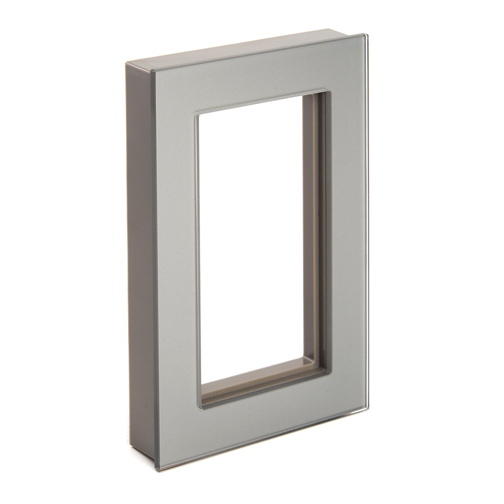 Катрин - Розетки и выключатели Stekker Рамка 2-местная (без перемычки) стекло STEKKER GFR00-7012-03 серия Катрин серебро 39568