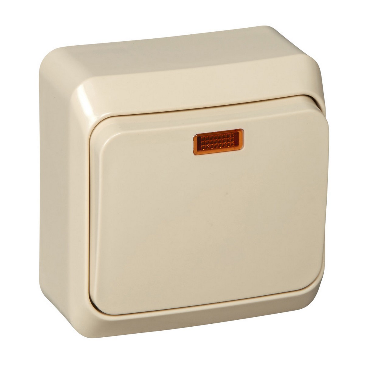 Этюд Кремовый Переключатель 1-клавишный Systeme Electric Этюд наружный Бежевый с подсветкой BA10-007K