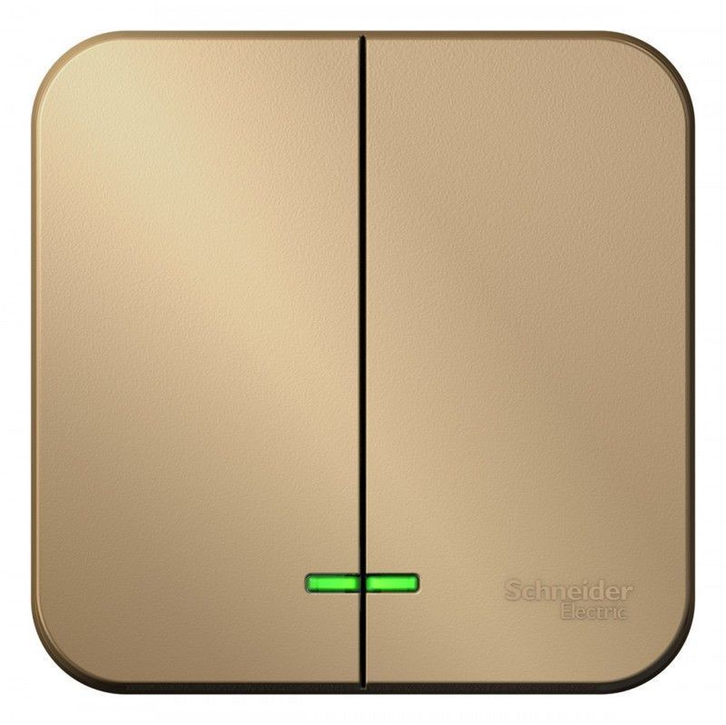 Blanca титан розетки и выключатели Выключатель SE Blanca 2-клавишный Титан наружный с подсветкой BLNVA105104