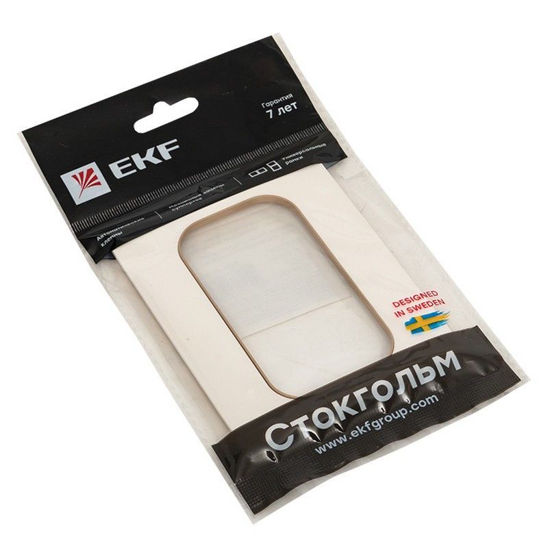 EKF Стокгольм белый Рамка EKF PROxima Стокгольм Белый Линия красная для розетки 2-ой EYM-G-304-20