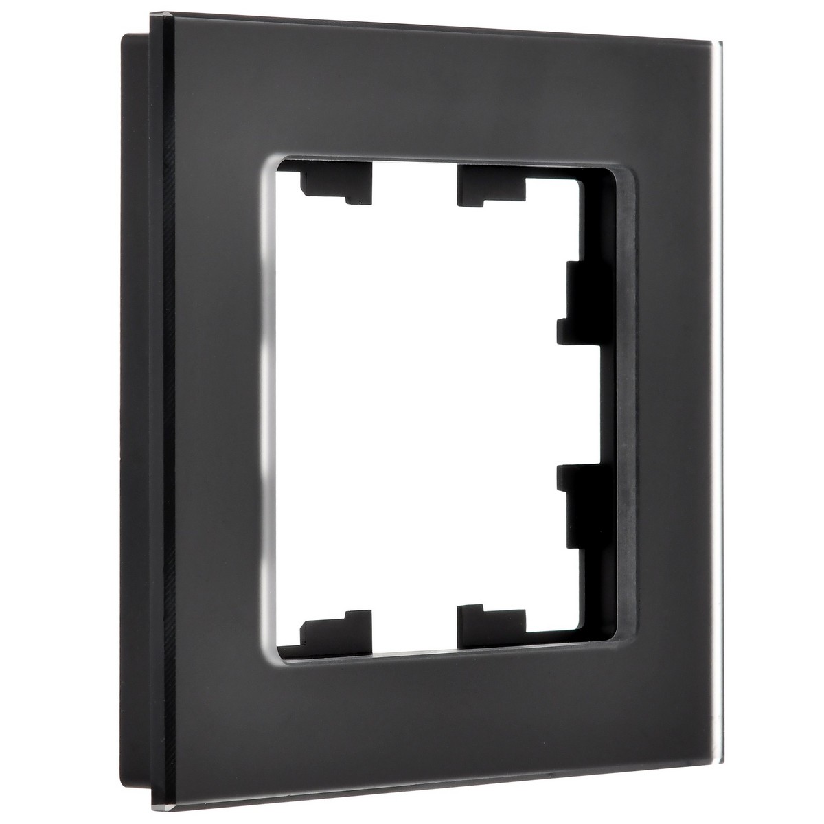 Рамка IEK BRITE DECOR Черный матовый стекло 1-м РУ-1-2-Бр BR-M12-G-31-K02