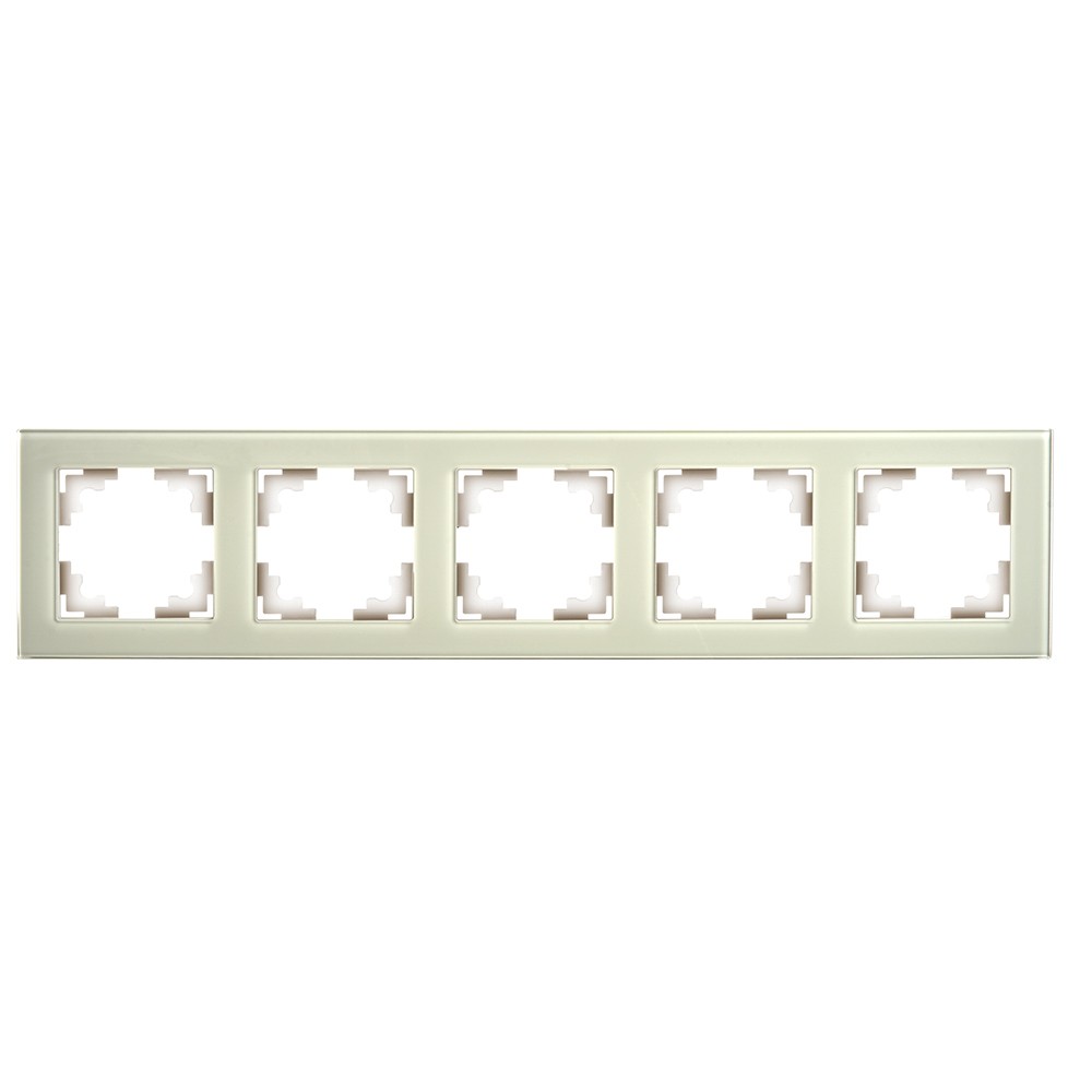 Катрин - Розетки и выключатели Stekker Рамка 5-местная стекло STEKKER GFR00-7005-07 серия Катрин дымчатый 49039