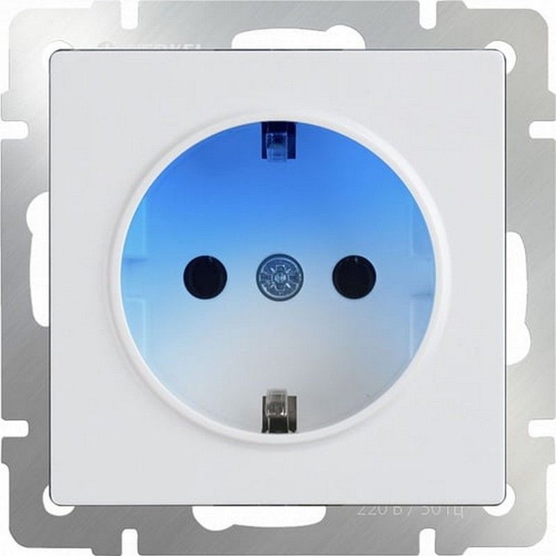 Werkel Белый механизмы Розетка Werkel с заземлением и подсветкой (белая) W1171401